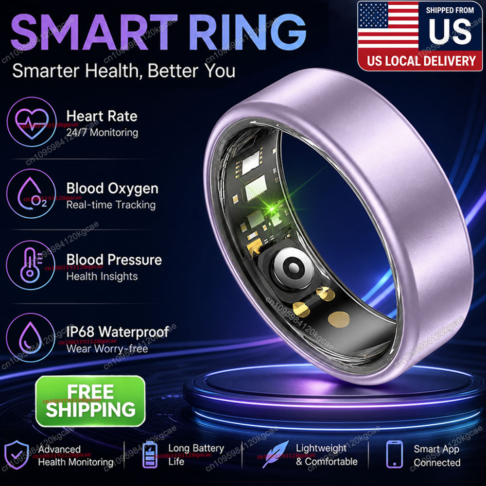 Smartwatch Sports Watches For Men - Smart Ring Heart Rate Blood Oxygen