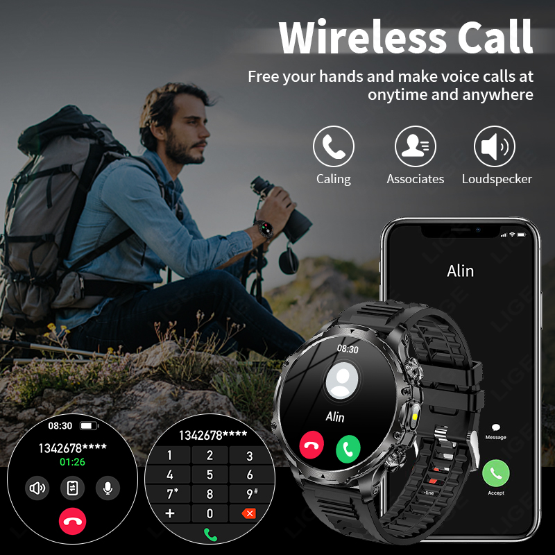 LIGE Smartwatch Military Men 1 - огляд і ціна Timex Watches Smartwatch