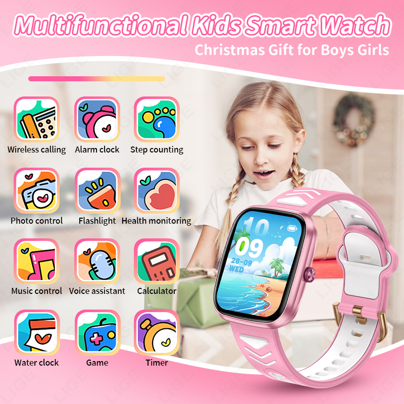LIGE New 1.75 Inch Bluetooth C - огляд і ціна Smartwatch Digital Watches For Kid Boy With Alarm