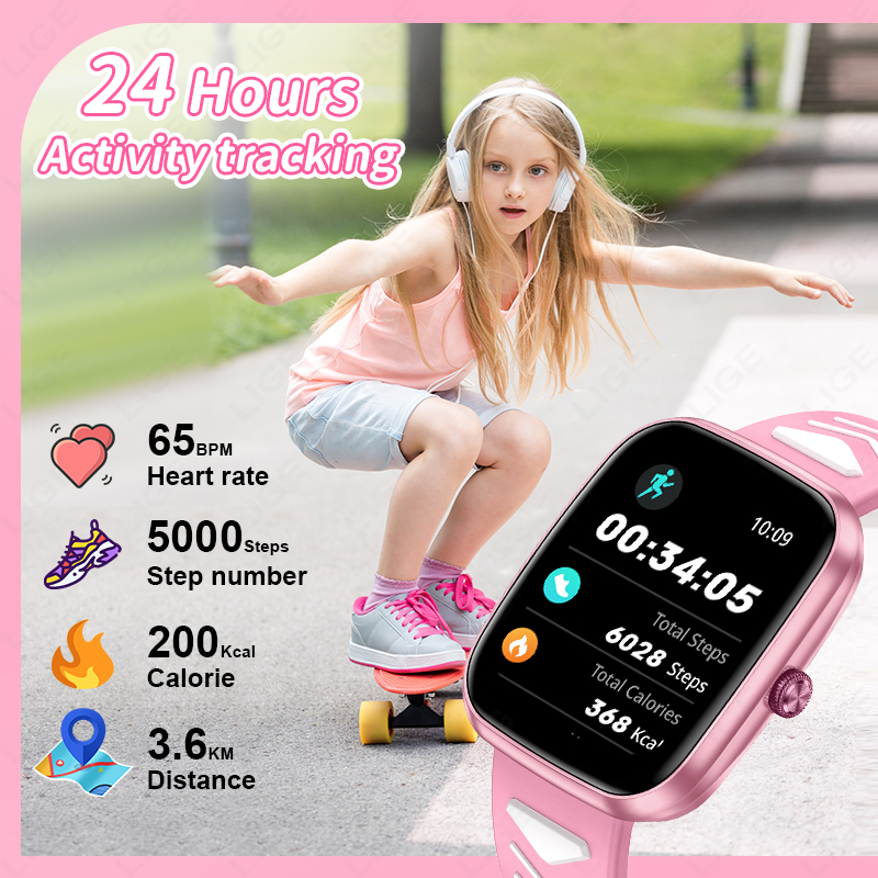 LIGE New 1.75 Inch Bluetooth C - огляд і ціна Smartwatch Digital Watches For Kid Boy With Alarm