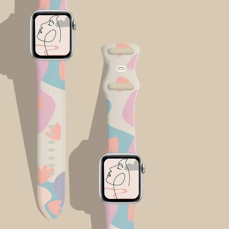 Printed silicone Band For Appl - огляд і ціна Smartwatch Iphone Watches For Women