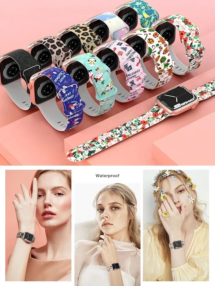 Printed silicone Band For Appl - огляд і ціна Smartwatch Iphone Watches For Women