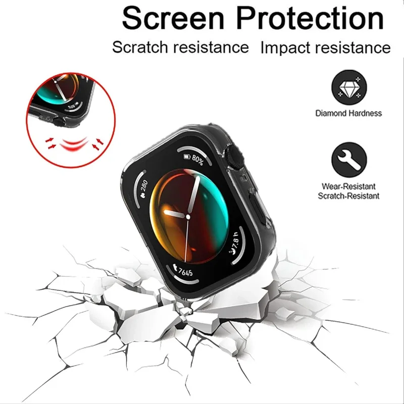 PC Case+Tempered Glass For Hua - огляд і ціна Huawei Smartwatch Watch Fit