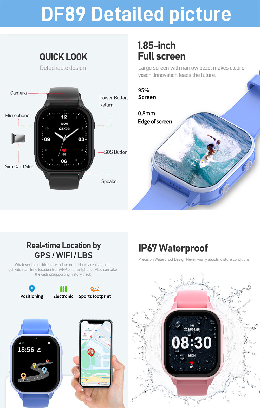 2G 4G Kids Smart Watch Phone G - огляд і ціна Smartwatch Watches Gift For Boys