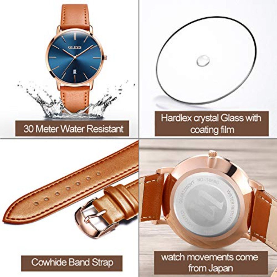OLEVS Men Leather Watches Blac - огляд і ціна Smartwatch Digital Watches For Men