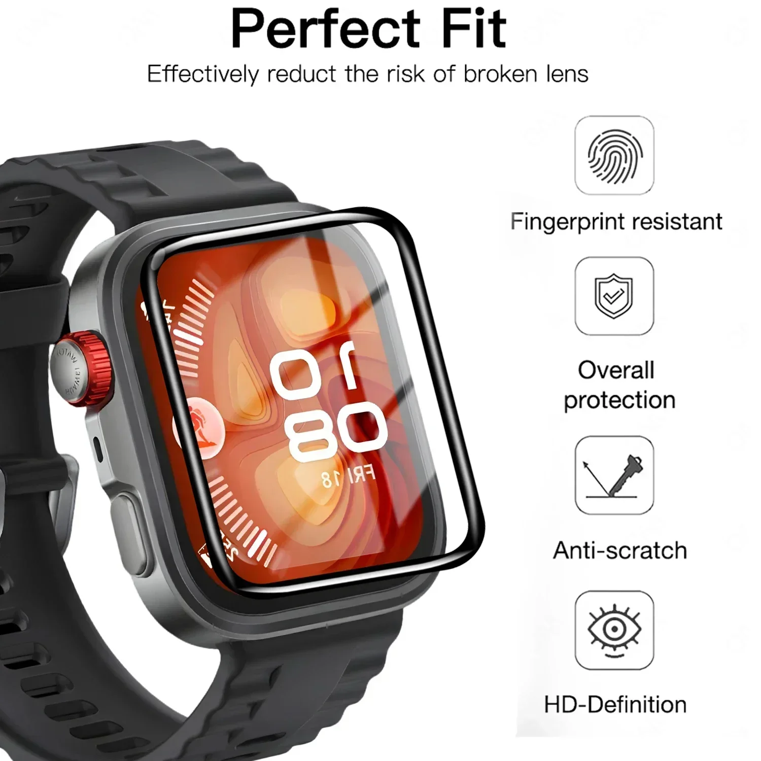 5 Pcs Tempered film For Huawei - огляд і ціна Huawei Smartwatch Watch Fit